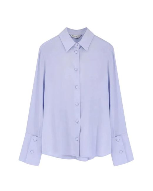 Max Mara Purple Button-Down Wide-Cuff Shirt