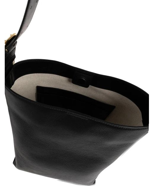 Jil Sander Black Small Leather Strap Shoulder Bag
