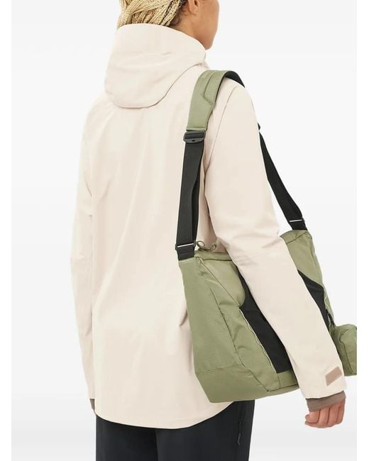 Salomon White Outerpath Pro Hooded Logo-Print Jacket