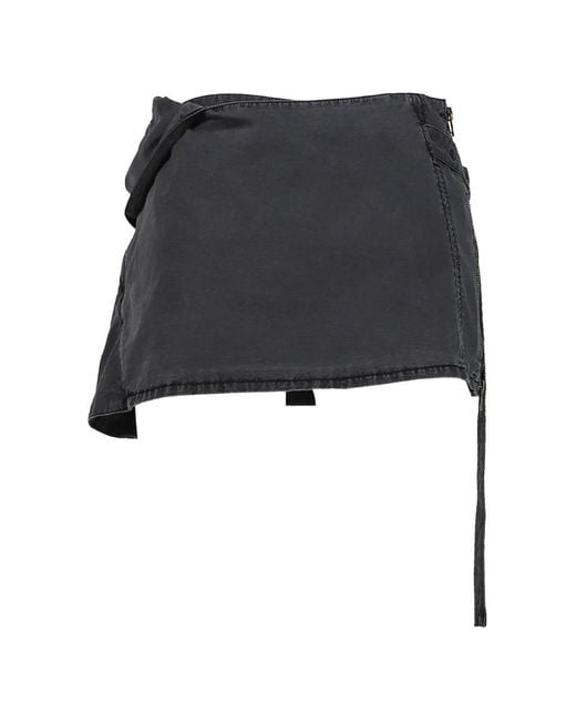 Hyein Seo Black Knotted Asymmetric Mini Skirt