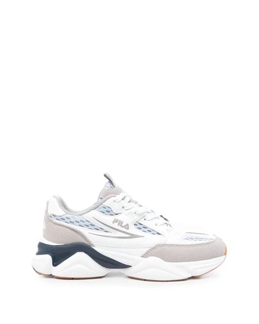 Fila White Recade Logo-Print Sneakers