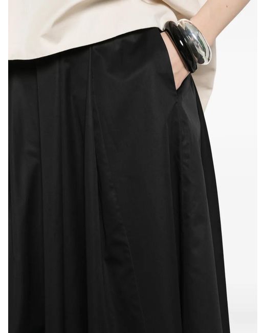 Susanne Bommer Black Pleated Midi Skirt