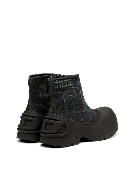 DIESEL Black D-Donald Zip Md Boots for men