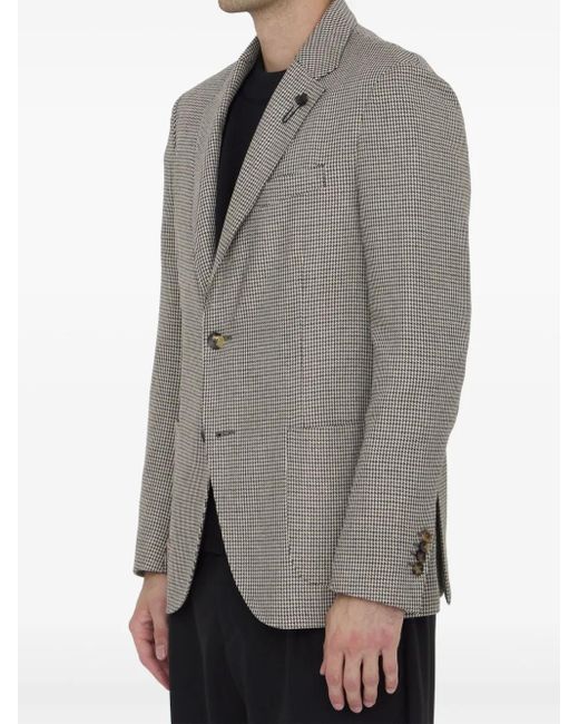 Blazer Con Motivo Pied De Poule Lardini de hombre de color Gray