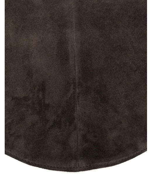 Maeden Black Large Suede Crescent Shoulder Bag
