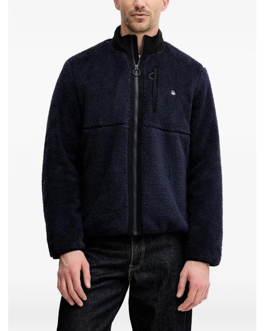 Benetton Blue Zip-Fastening Jacket for men