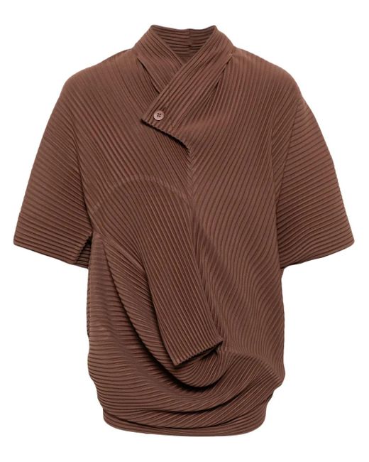 Homme Plissé Issey Miyake Overflow T-Shirt in Brown for Men Homme Plissé Issey Miyake Overflow T-Shirt in Brown for Men