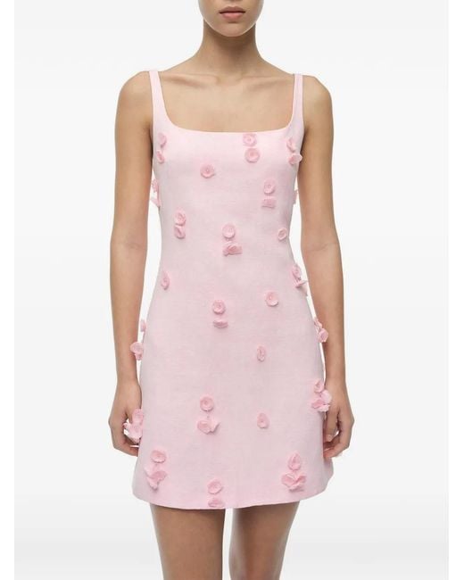 Jonathan Simkhai Pink Cailinn Floral-Appliqué Dress