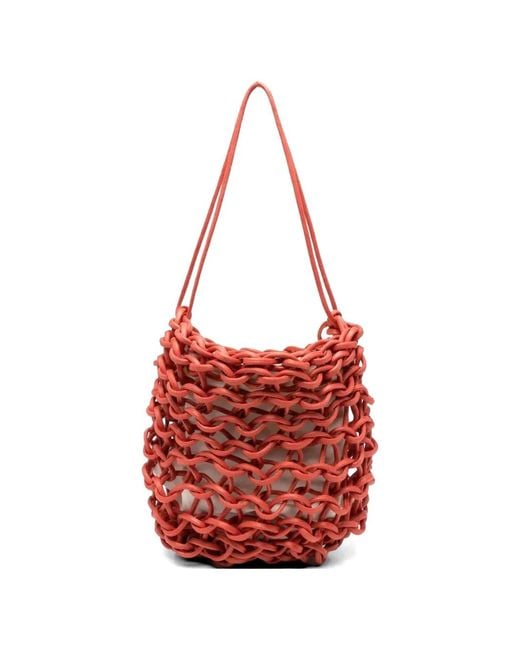 Alienina Red Katy Woven Tote Bag