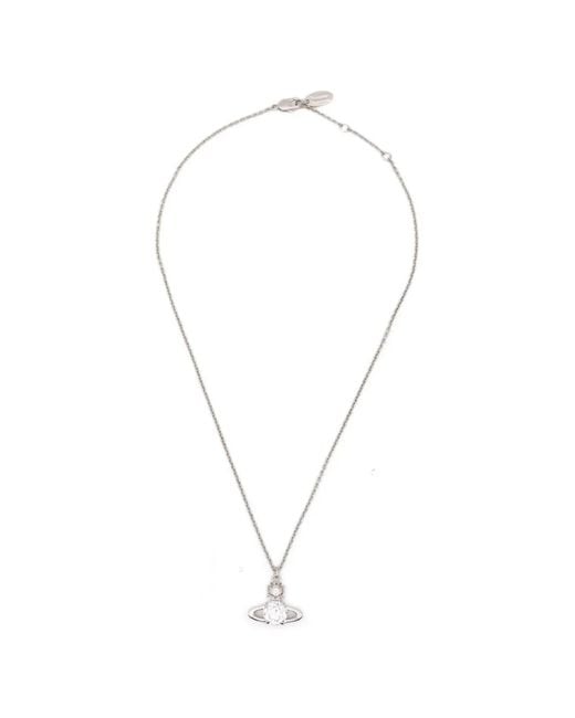 Vivienne Westwood White Reina Orb Pendant Necklace