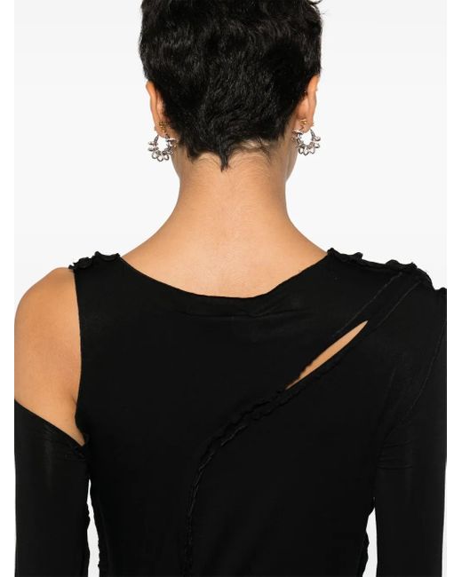 Post Archive Faction PAF Black Ruffle-Detail Dress