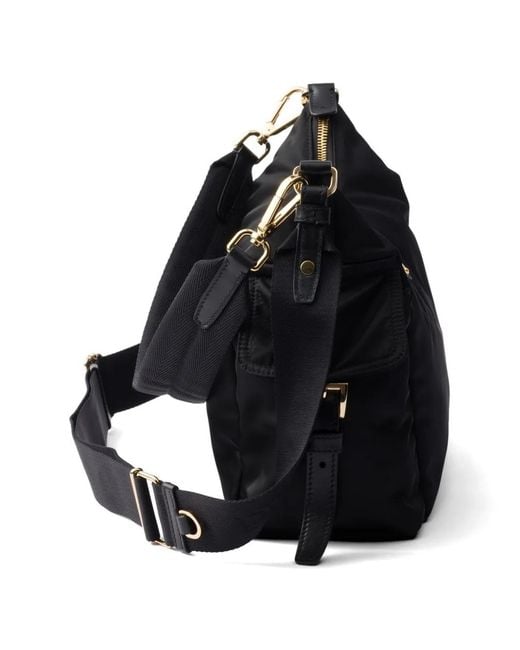 Prada Black Explore Large Re-Nylon And Leather Bag