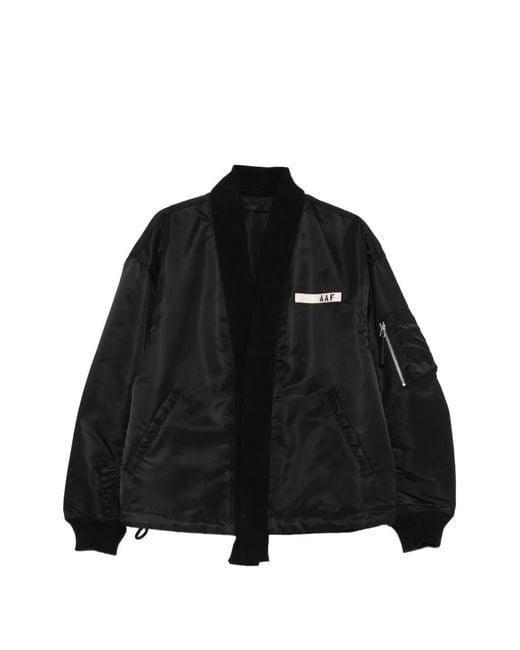 Applied Art Forms Black Logo-Patch Jacket for men