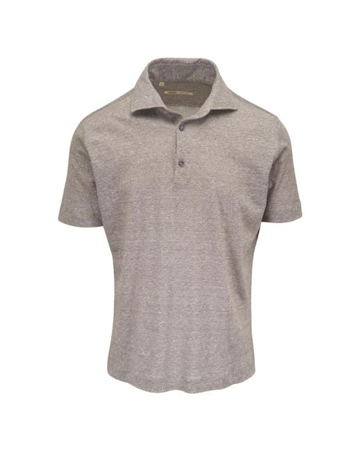 Maurizio Baldassari Gray Marl-Texture Short-Sleeve Polo Shirt for men