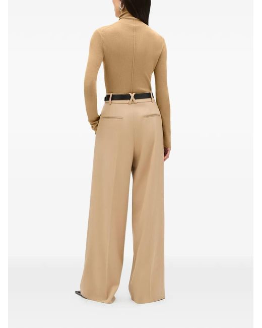 Another Tomorrow Natural Rib-Knit Turtleneck Sweater