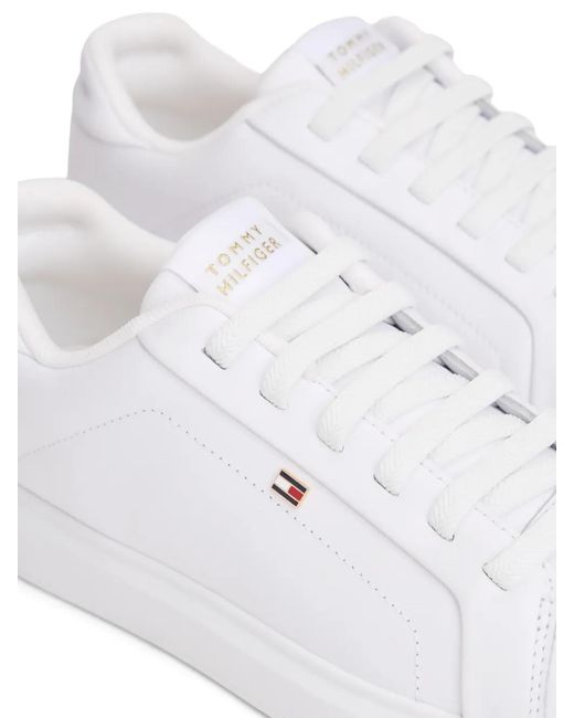 Tommy Hilfiger White Lace-Up Sneakers