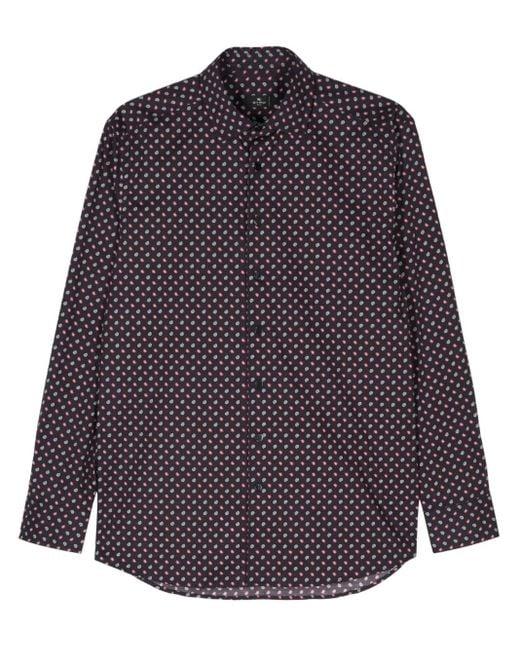 Etro Blue Cotton Shirt With Paisley Print for men