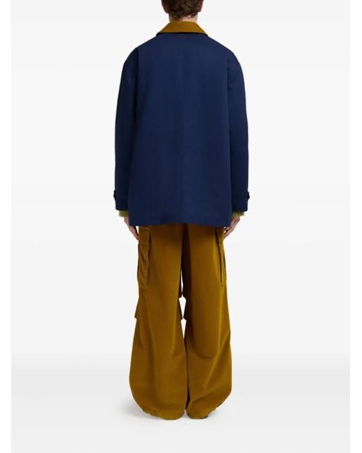 Marni Blue Button-Up Coat for men