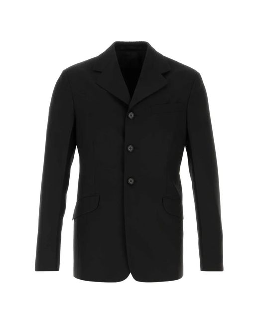 Jil Sander Black Wool Poplin Tailored Jacket for men