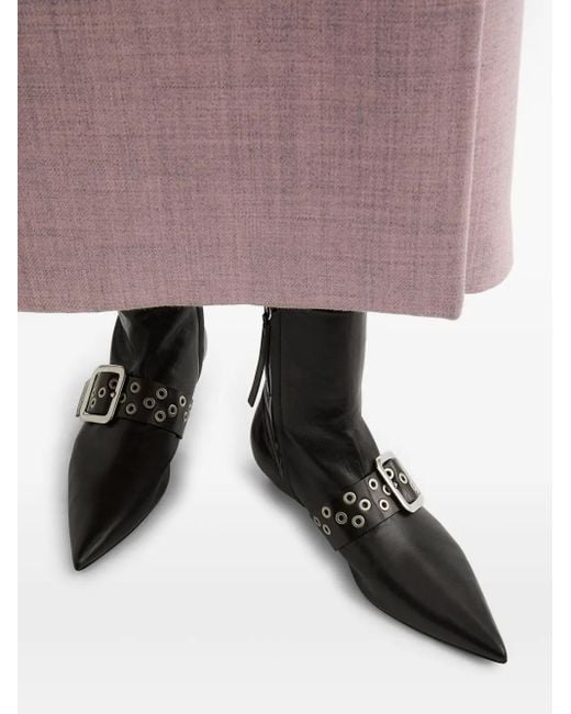 Jil Sander Black Leather Ankle Boots