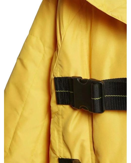 Adidas Yellow Quilted Buckle-Strap Jacket