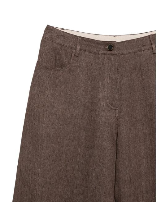 Alysi Brown Pocketed Shorts