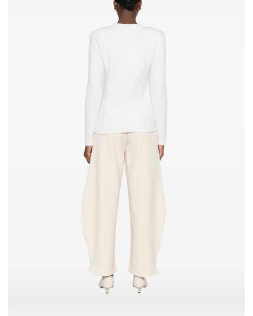 Totême White Crew-Neck Sweater