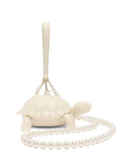 Pochette Turtle À Perles Artificielles Simone Rocha en coloris White