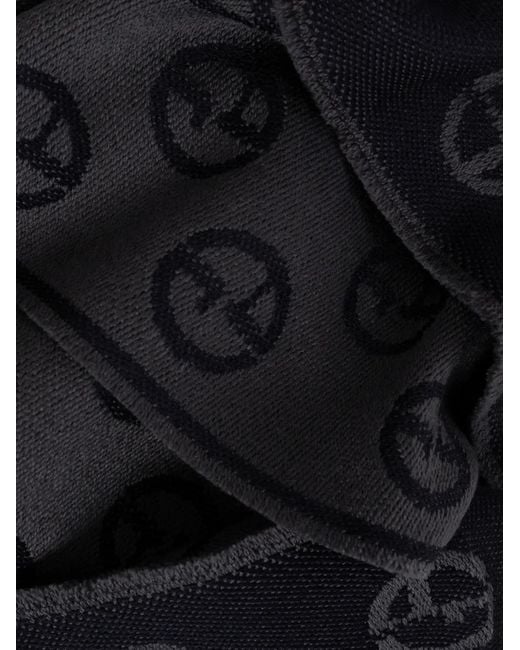 Giorgio Armani Black Monogram Fringed Scarf for men