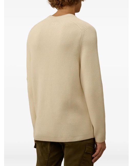C P Company Natural Ribbed Sweater for men