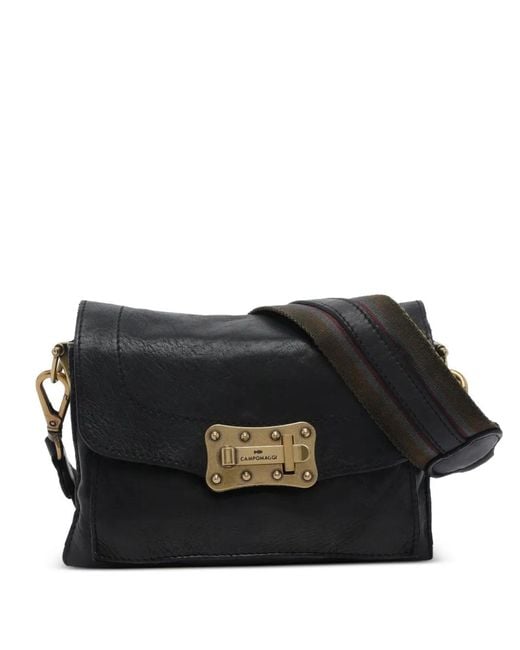 Campomaggi Black Agnese Leather Shoulder Bag