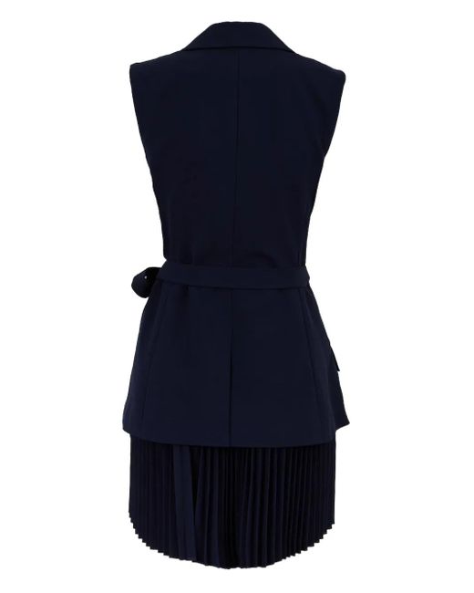 Jonathan Simkhai Blue Effie Pleated Wrap Dress
