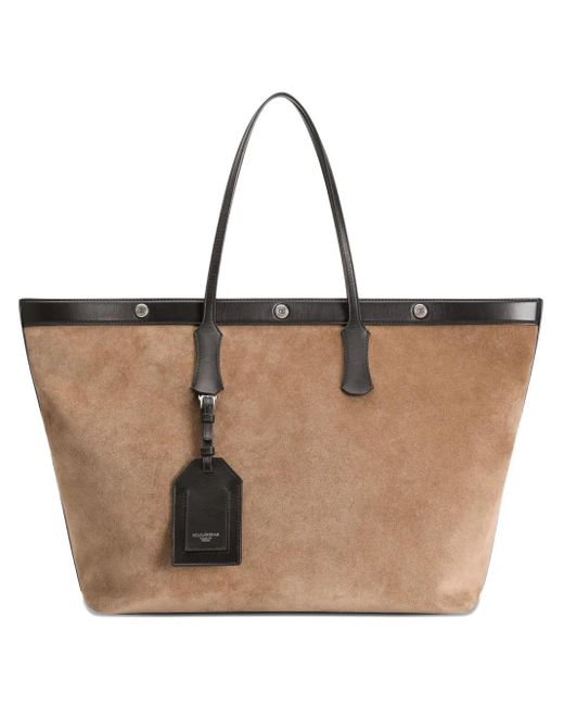 メンズ Dolce & Gabbana Atene スエード トートバッグ Brown