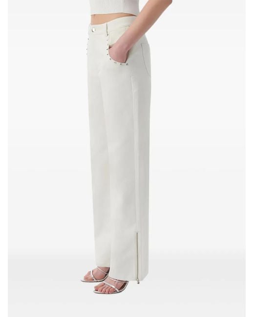 IRO White Studded Zip Trousers