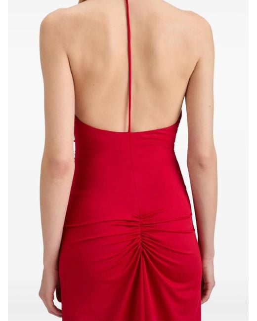 Abito Midi Con Scollo A V di Victoria Beckham in Red