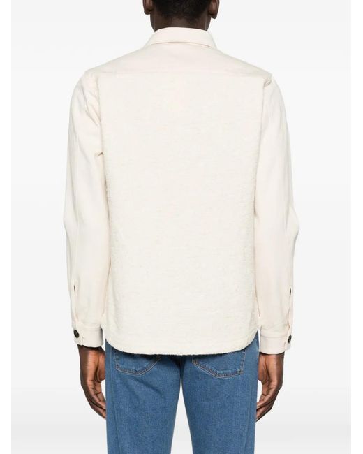 Profuomo White Panelled Shirt Jacket for men