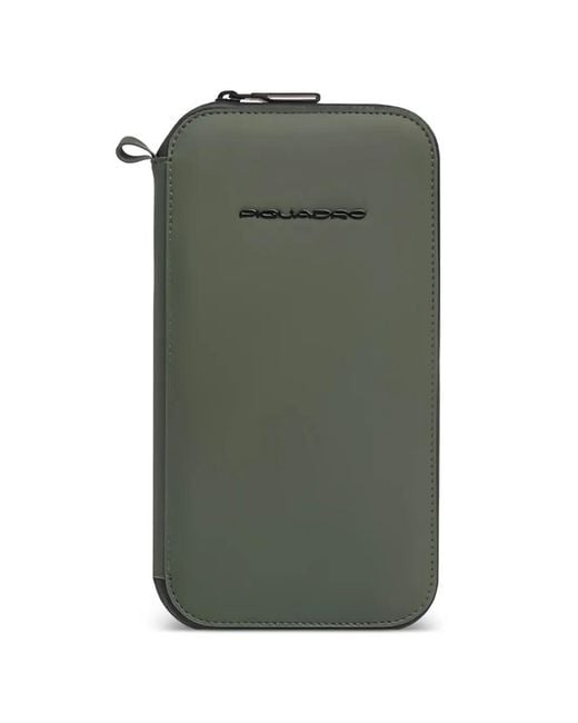 Piquadro Green Zip-Around Passport Holder for men