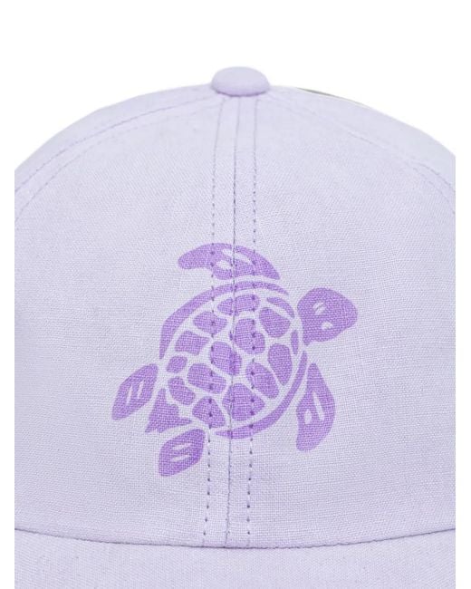 Vilebrequin White Camo Turtle-Print Logo-Embroidered Baseball Cap