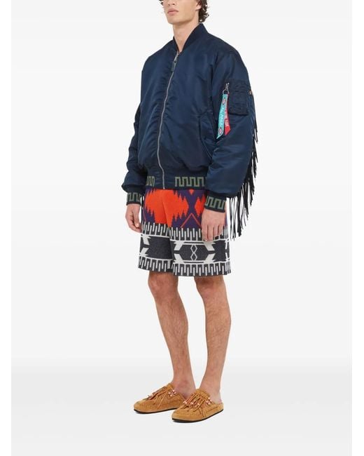 Alanui Blue X Alpha Industries Bomber Jacket for men