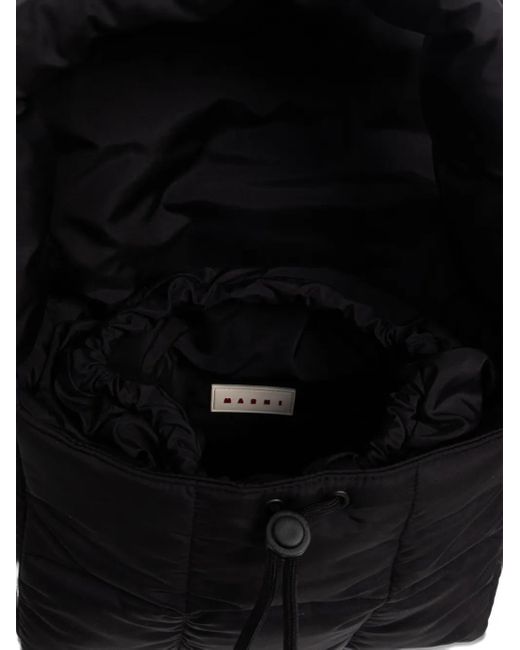 Marni Black Logo-Patch Shoulder Bag