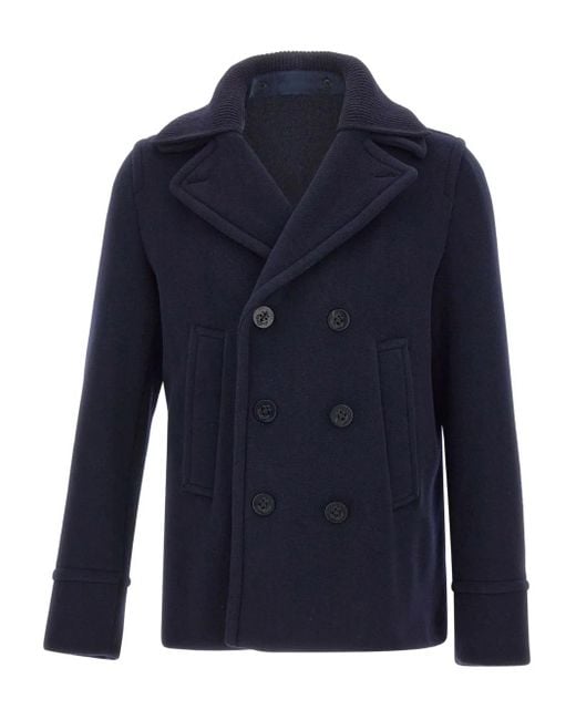 Paul & Shark Blue Double-Breasted Collar for men