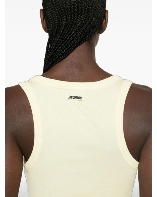 Jacquemus Natural Ribbed-Knit Logo-Patch Vest
