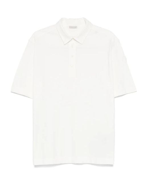 Moncler White Short-Sleeve Polo Shirt for men