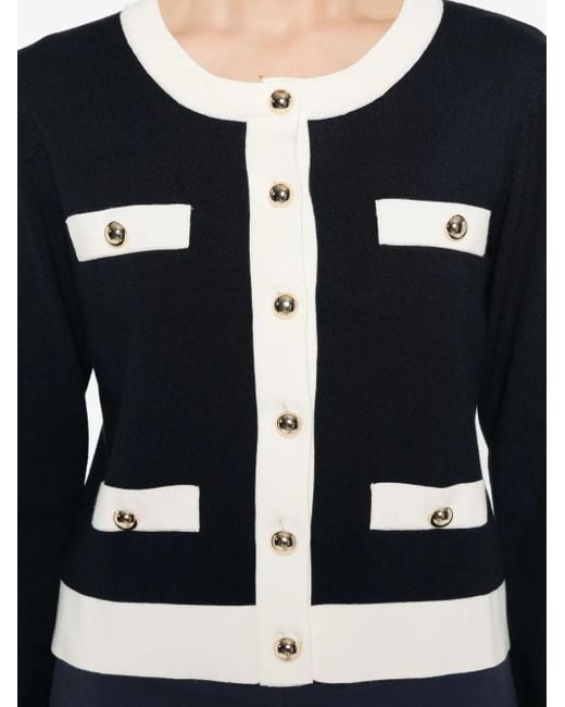 Pennyblack Black Button-Up Contrast-Panel Cardigan