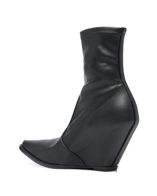 B1ARCHIVE Black 100Mm Wedge Point-Toe Ankle Boots