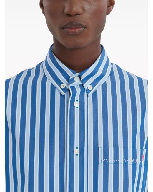 Chemise rayée à design sans manches Marni en coloris Blue