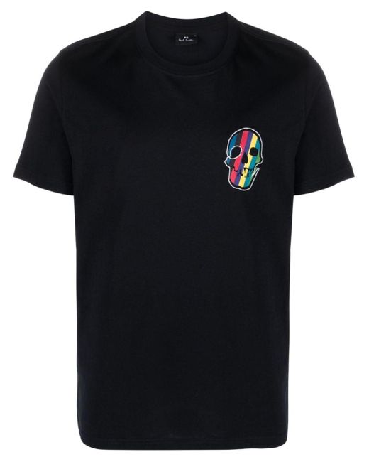 Paul Smith Black Skull-print Cotton T-shirt for men