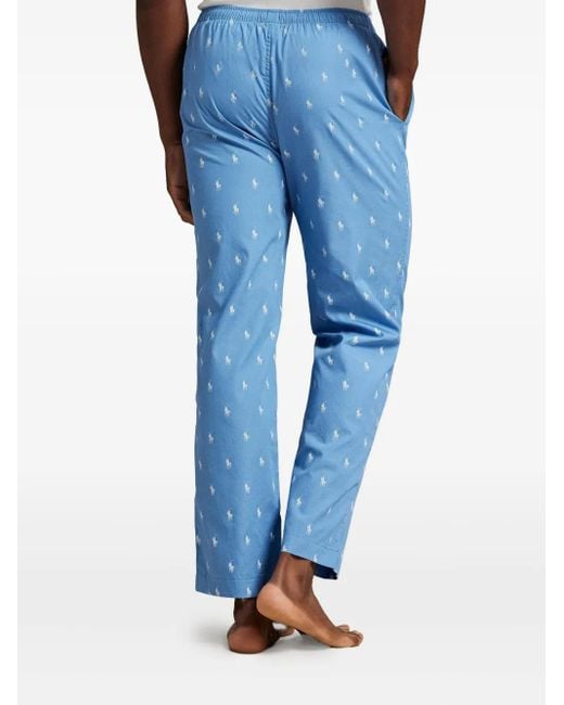 Pantaloni Pigiama Polo Pony di Polo Ralph Lauren in Blue da Uomo