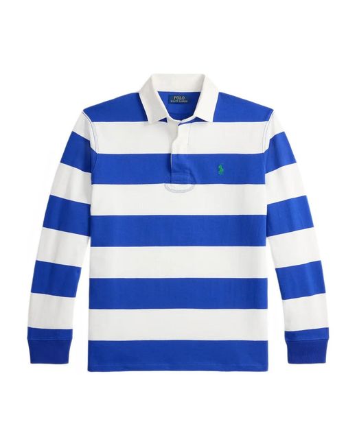 Polo Ralph Lauren Blue Striped Long-Sleeve Polo Shirt for men