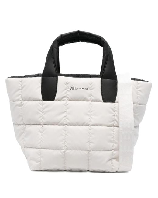 VEE COLLECTIVE White Medium Porter Square-Pattern Tote Bag